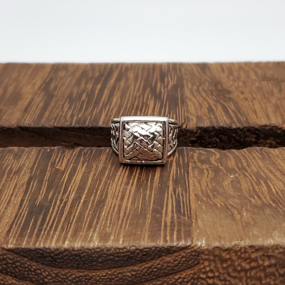 Size 6.75 925 Sterling Silver Cool Rustic Celtic Knot Pattern Ring
